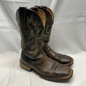 Ariat Men's Brown/Green/Yellow/ Teal Tombstone Boots Style 10010285 Size 9D